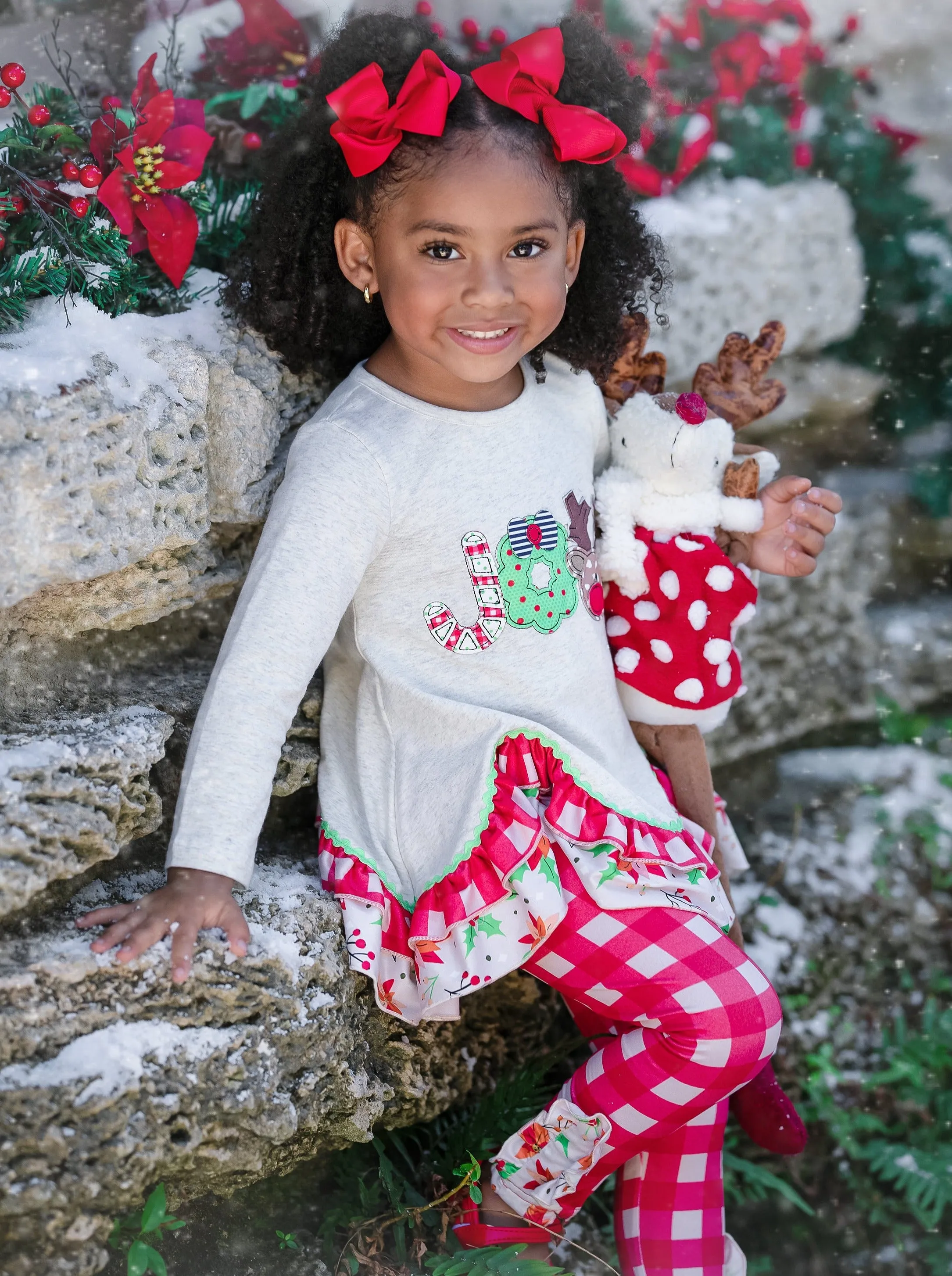 Joy In Everything Tunic And Plaid Legging Set