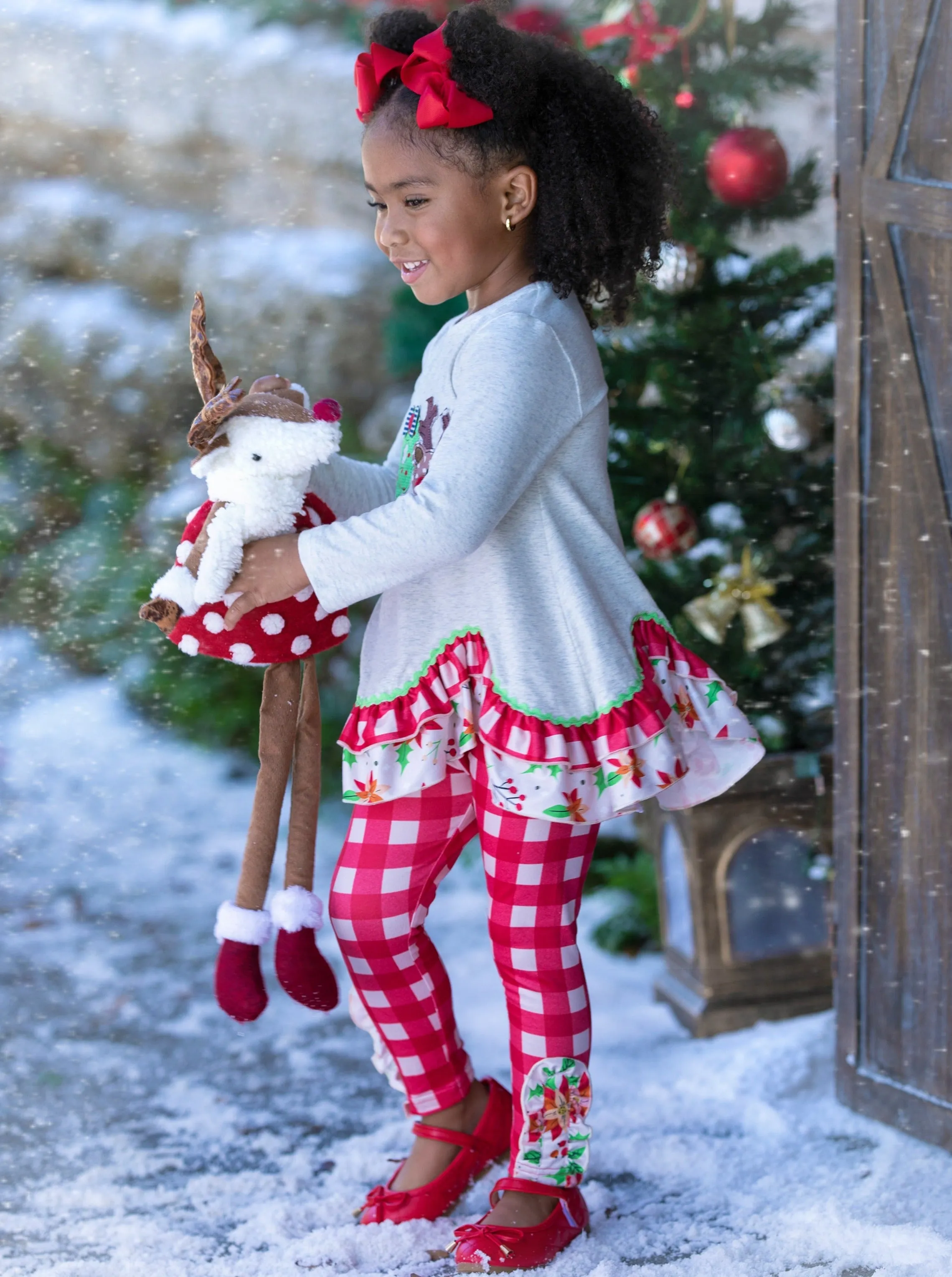 Joy In Everything Tunic And Plaid Legging Set