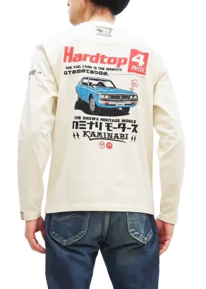 Kaminari T-Shirt Men's Classic Japanese Car Graphic Long Sleeve Tee Efu-Shokai KMLT-223 Off-White