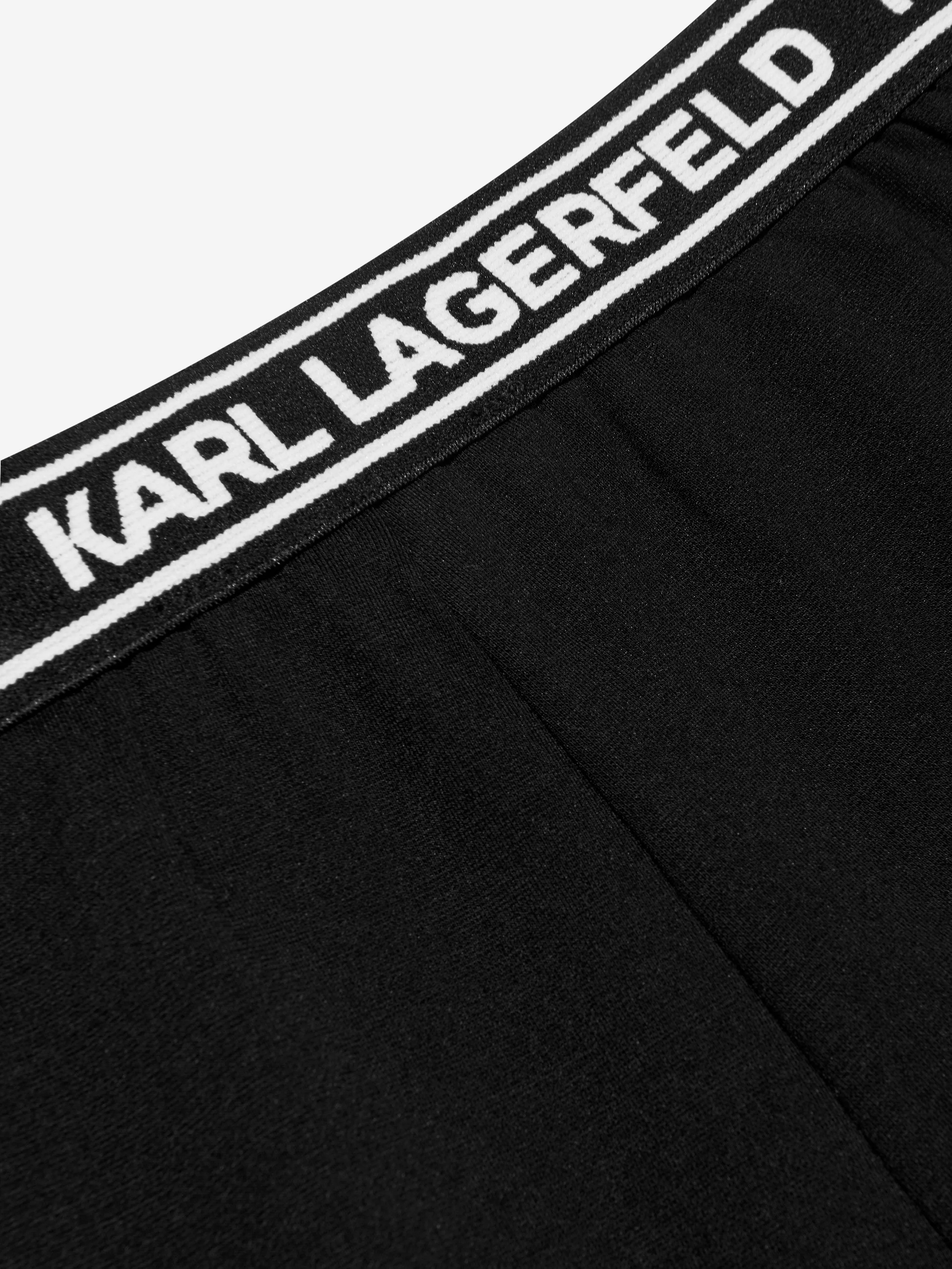 Karl Lagerfeld Girls Logo Band Leggings in Black