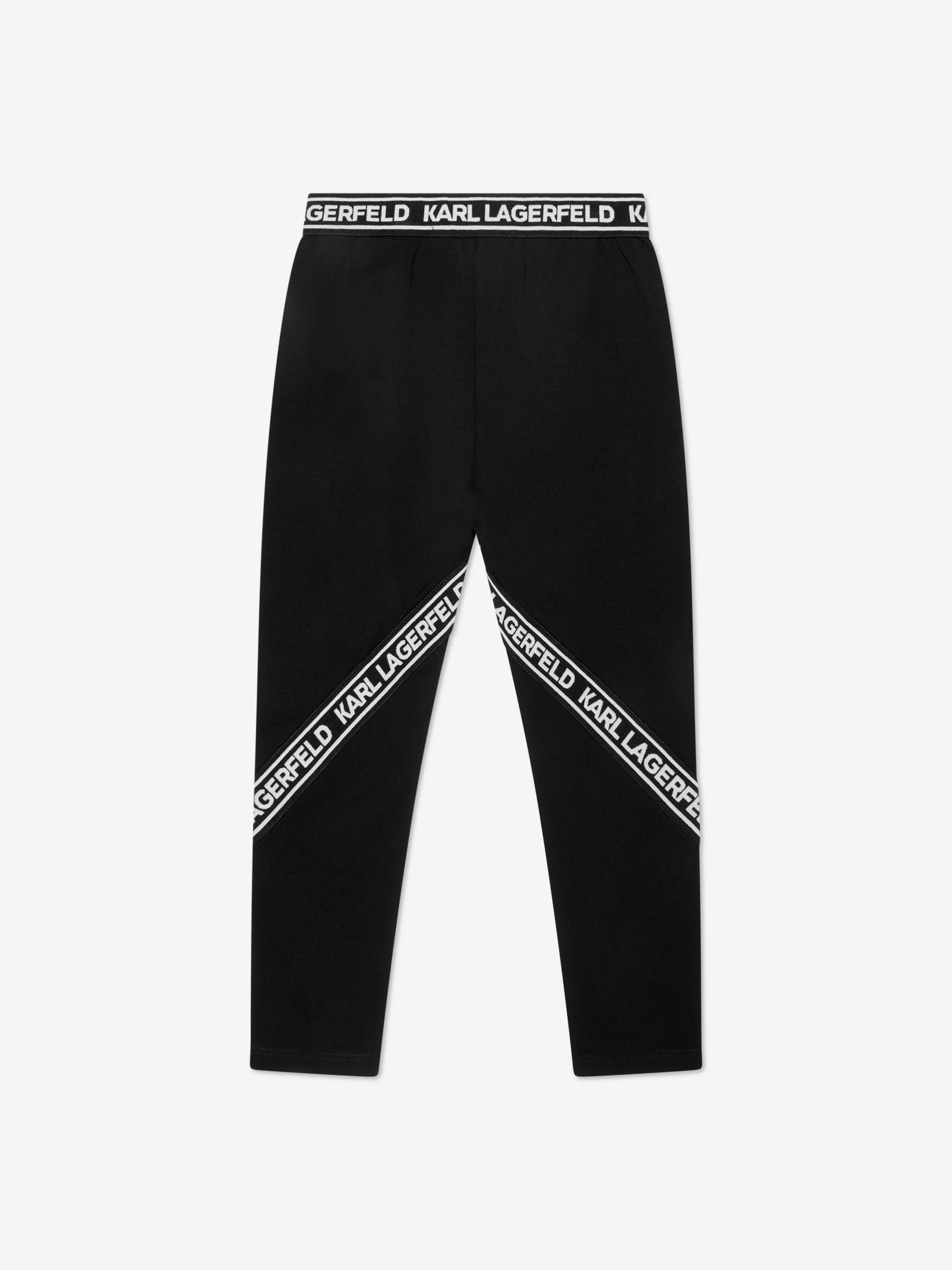 Karl Lagerfeld Girls Logo Band Leggings in Black