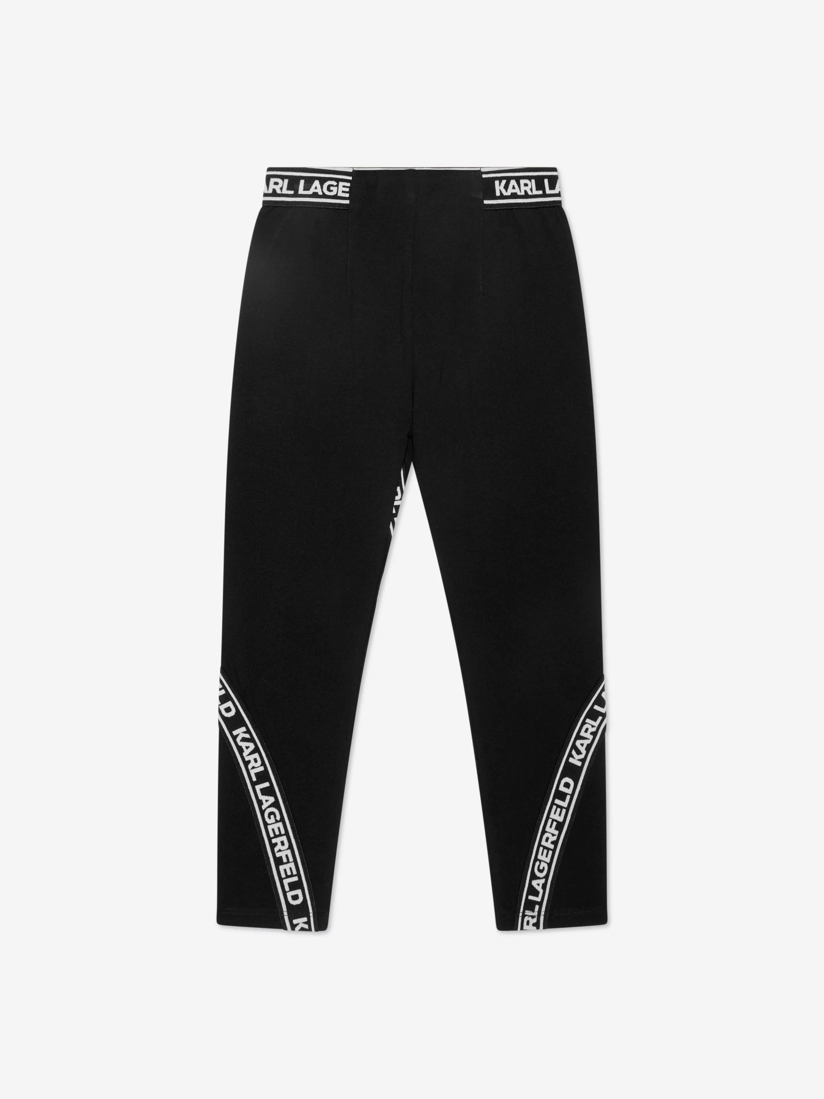 Karl Lagerfeld Girls Logo Band Leggings in Black