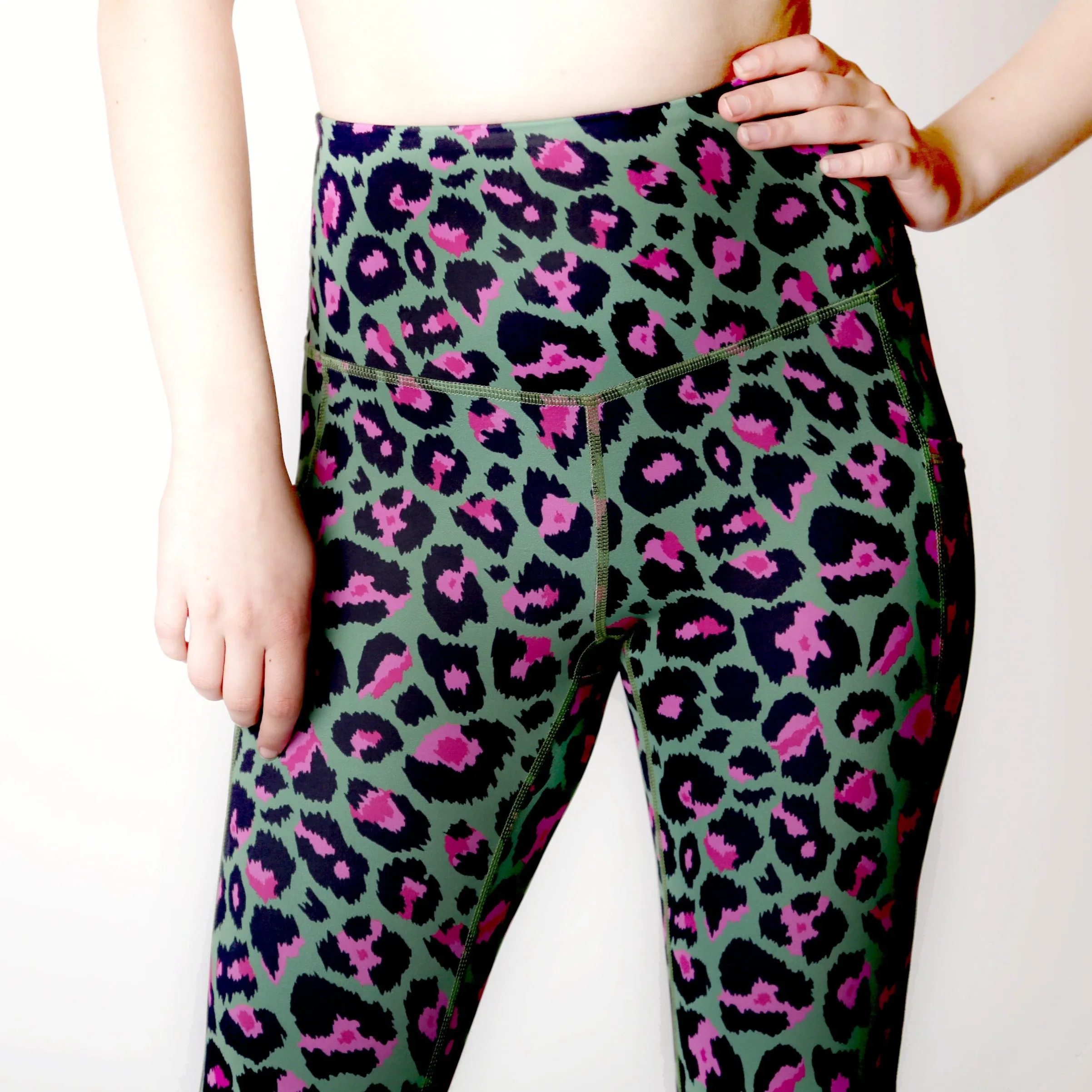 Khaki Leopard Full Length Activewear Legging