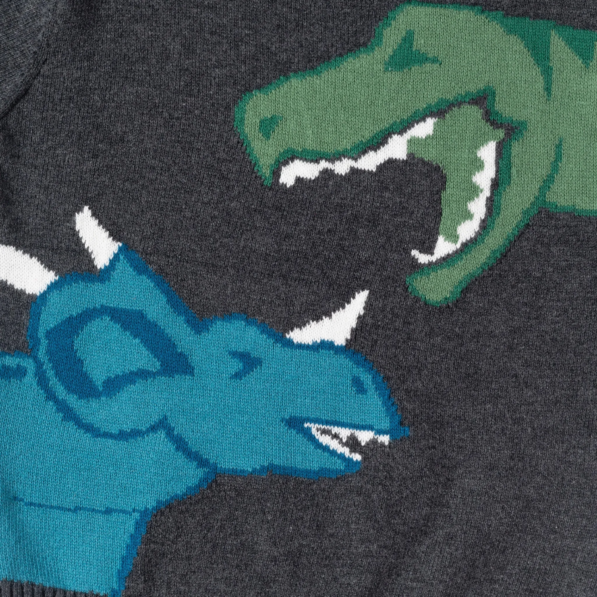 Kids (2-4) Sweater Set | Charcoal Dinosaur