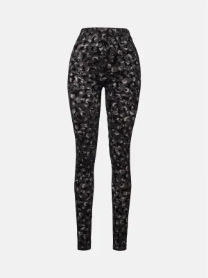 Knockout Leggings Black Leopard Print