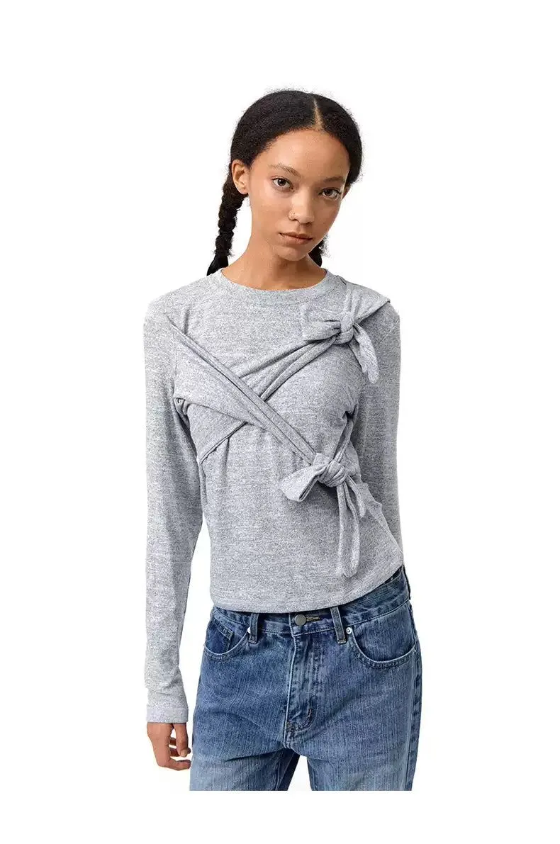 Knot Detail Long Sleeve T-Shirt