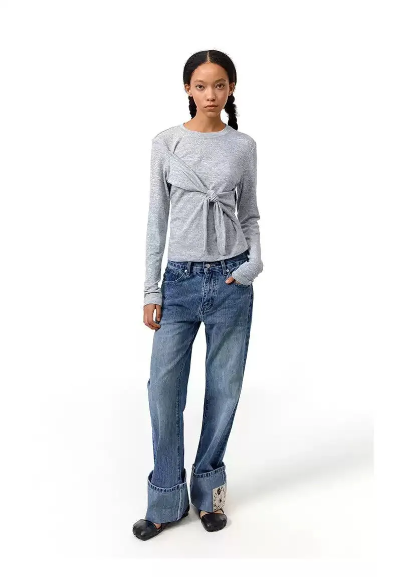 Knot Detail Long Sleeve T-Shirt