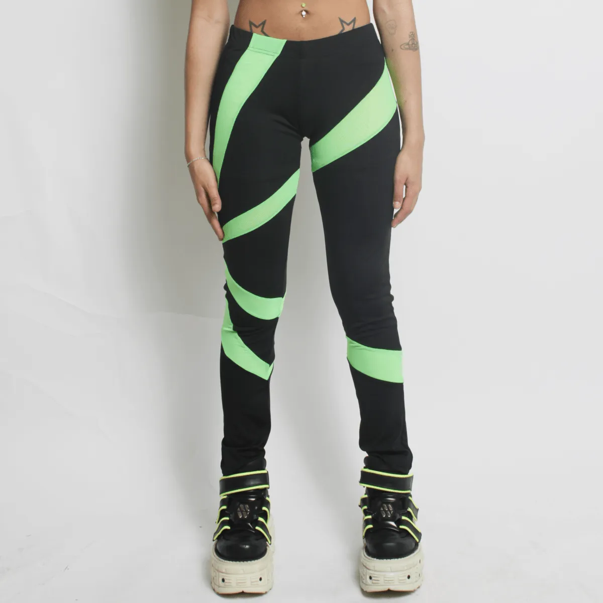 LASER LEGGINS BLACK / GREEN