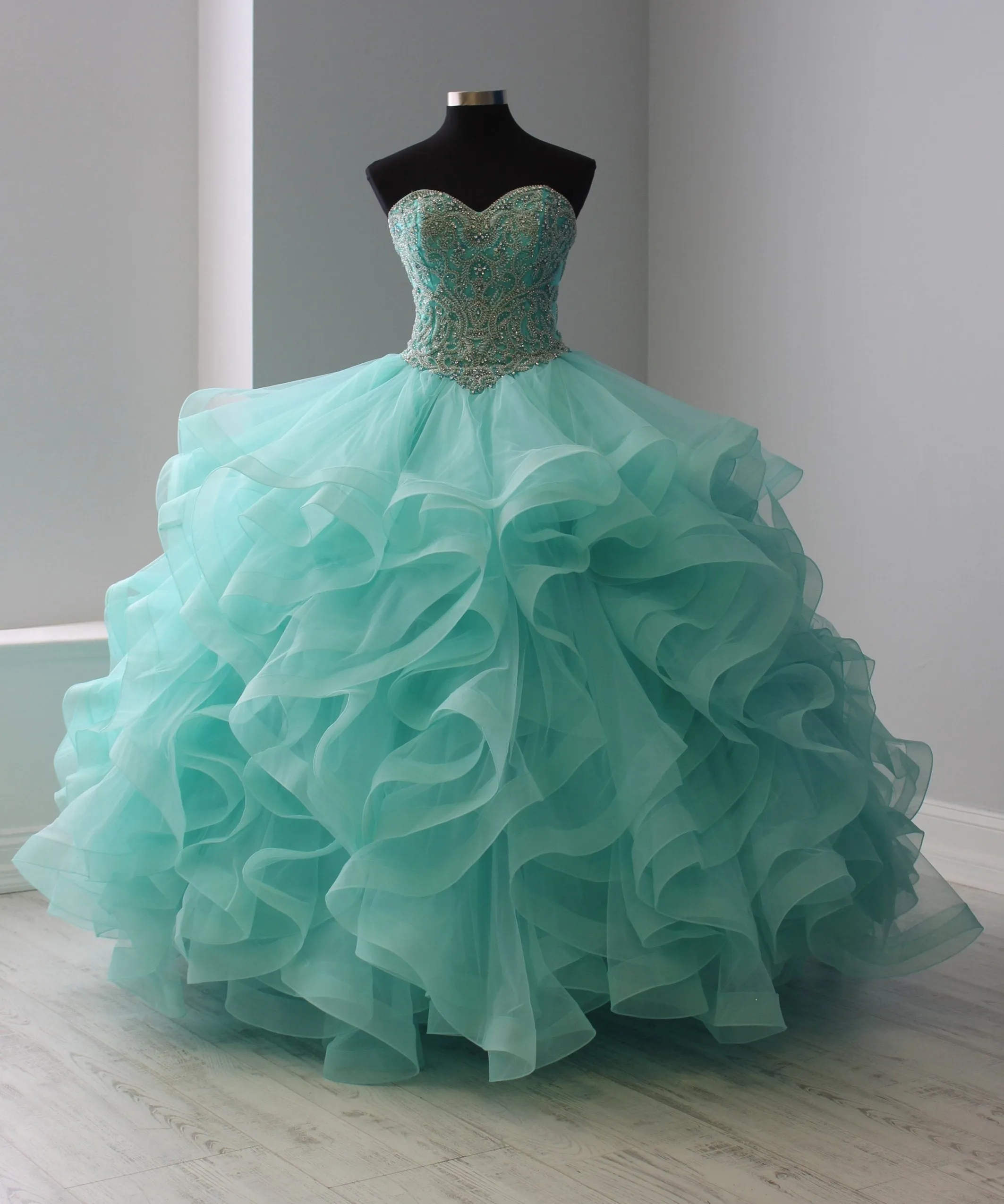 Layered Strapless Tulle Quinceanera Dress by House of Wu 26911