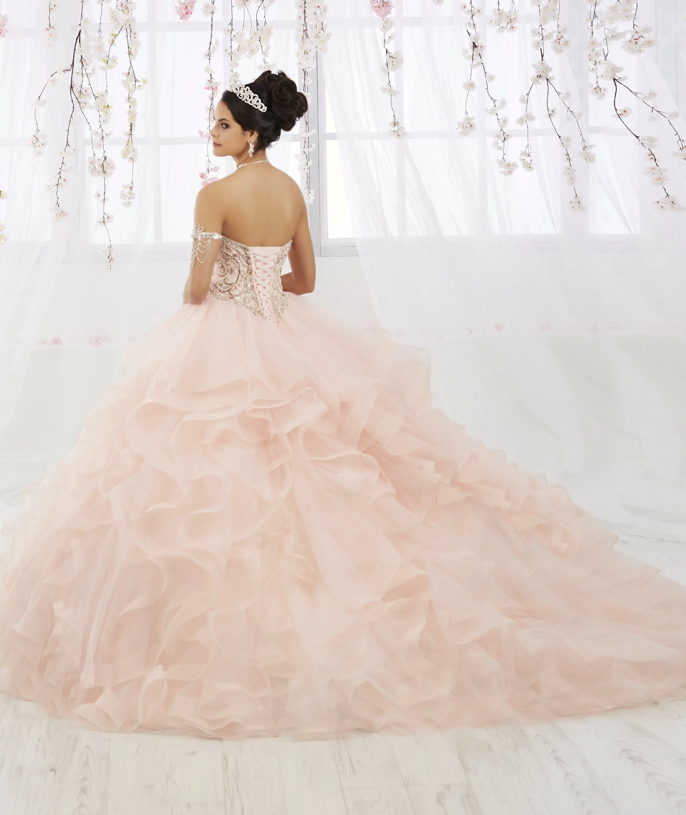 Layered Strapless Tulle Quinceanera Dress by House of Wu 26911