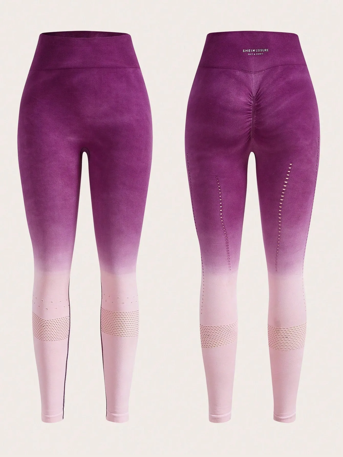 Leisure Ombre Hollow Out High Waist Sports Leggings