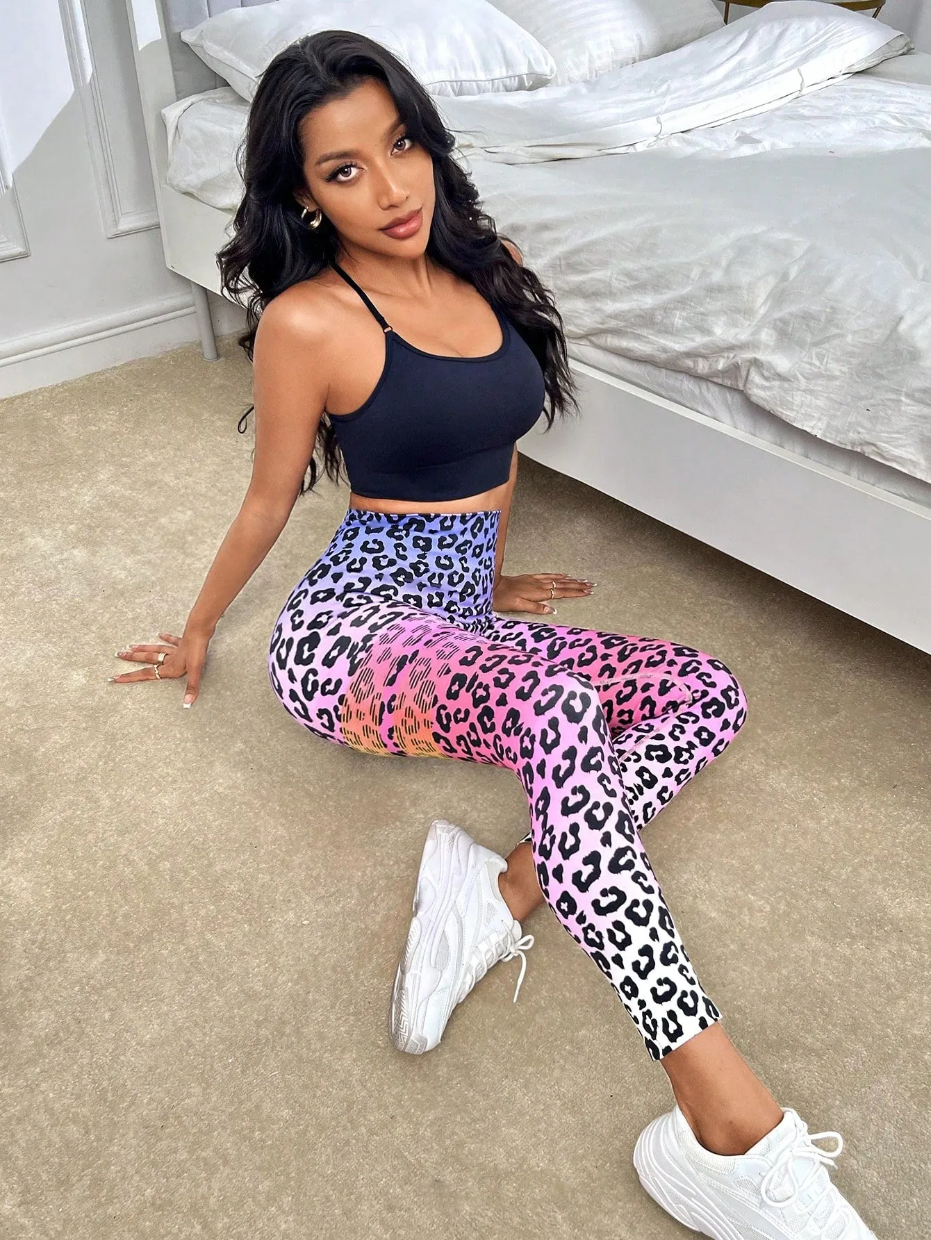 Leopard Print Wideband High Waist Sports Leggings