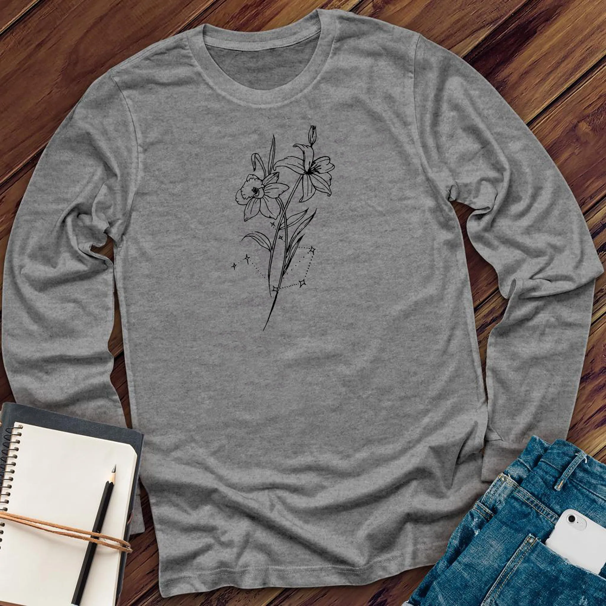 Libra Floral Constellation Long Sleeve