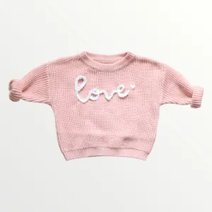 LOVE Hand-embroidered Chunky Sweater