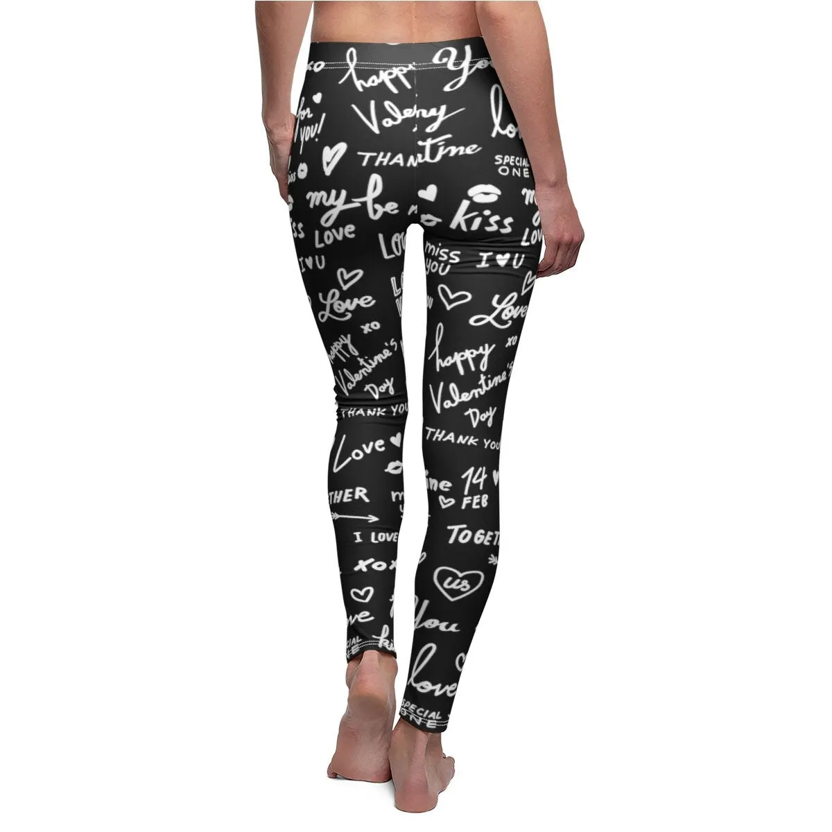 Love Notes Scribbled Women&#39;s Leggings,CasualWear,Gifts for Her/Aunt/Sister/Christmas,Birthday/Anniversary/GirlFriends/Cute Valentine&#39;s Gifts