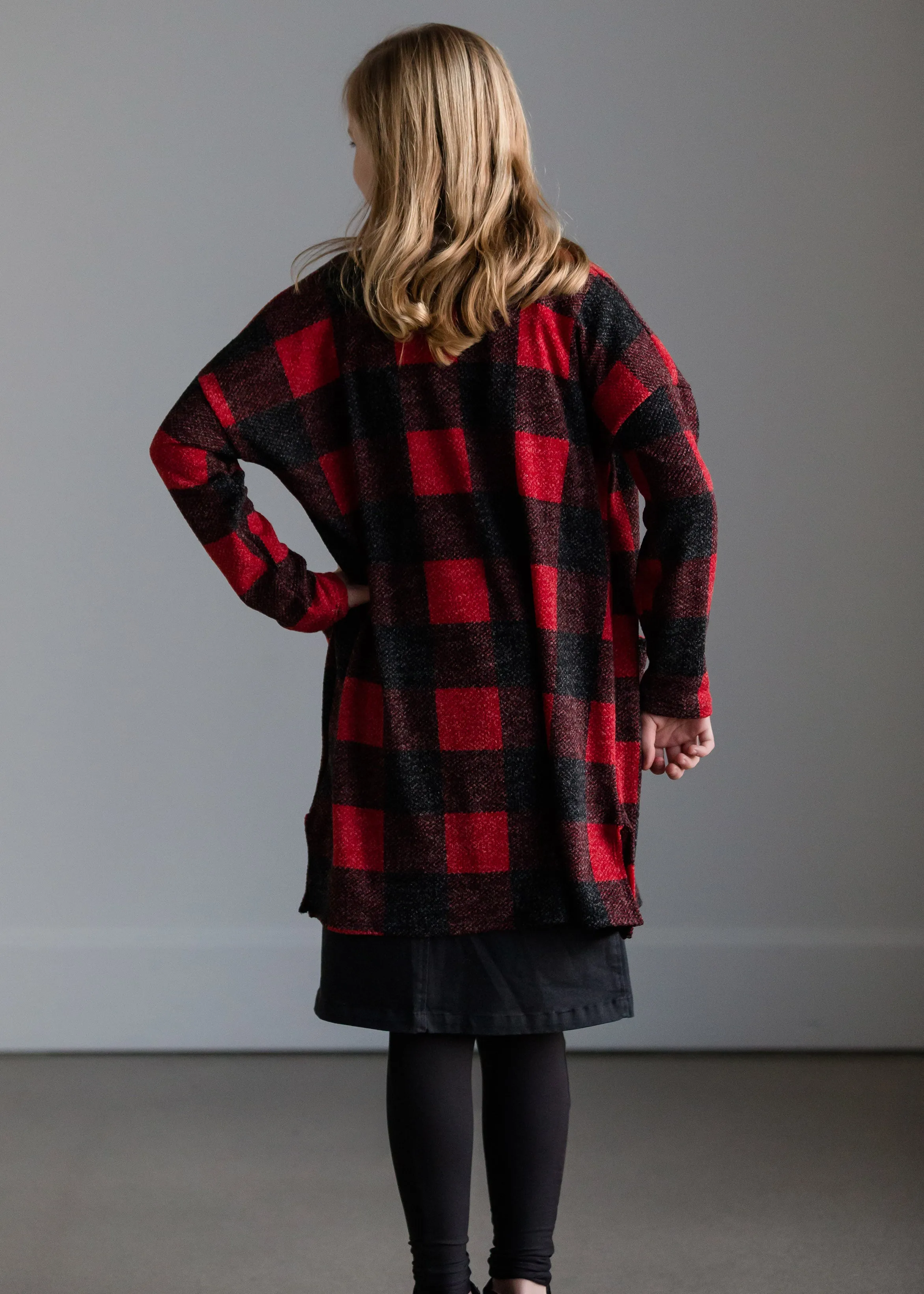 Macaron Plaid Open Front Cardigan - FINAL SALE