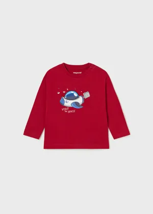 Mayoral 2014 069 - Red Long Sleeve Space T-Shirt