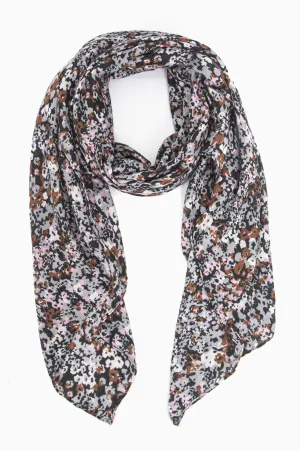 Meera Lightweight Scarf - Neutral, Floral