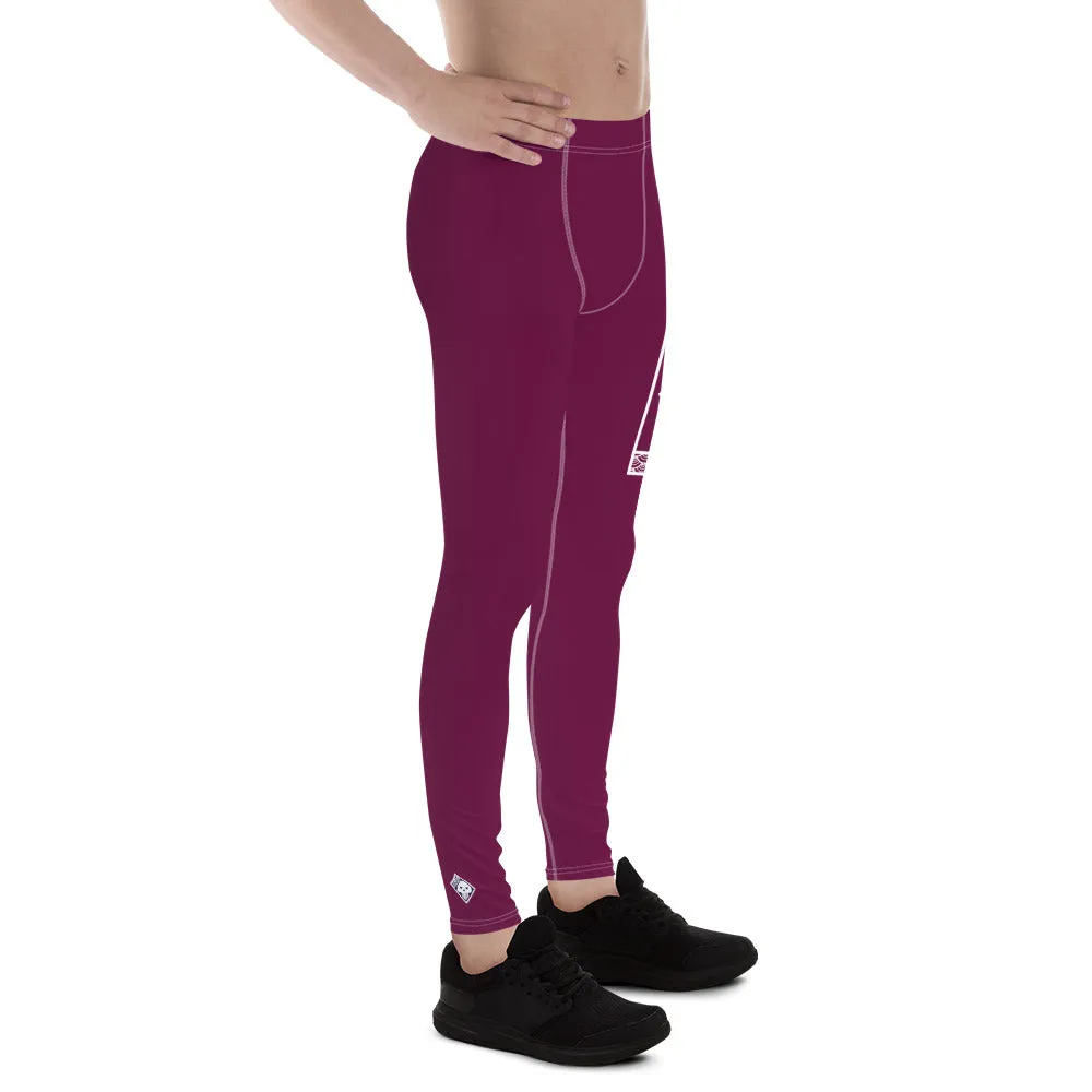 Men's Athletic Workout Leggings For Jiu Jitsu 013 - Tyrian Purple