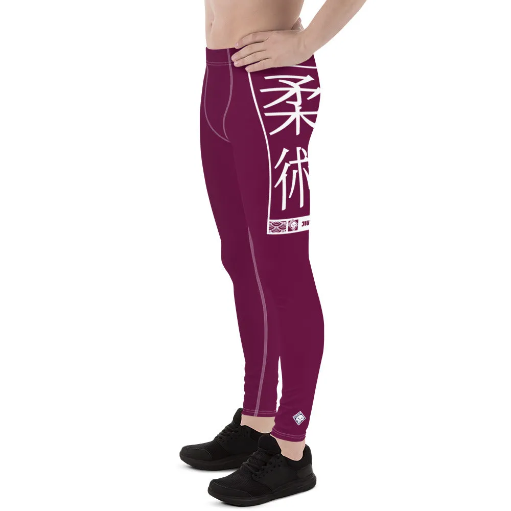 Men's Athletic Workout Leggings For Jiu Jitsu 013 - Tyrian Purple