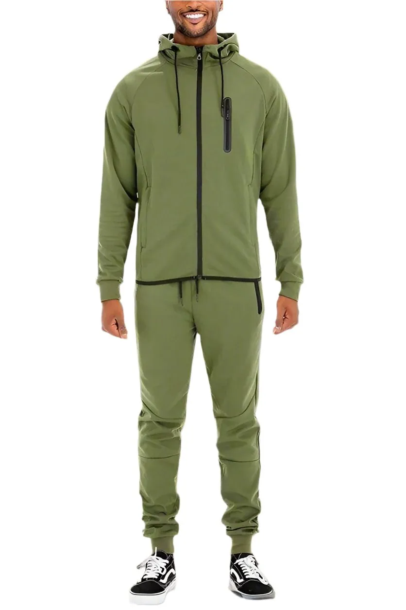 Mens Full Zip Sweatpants and Jacket Set