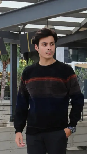 Mens imported blue and black sweater