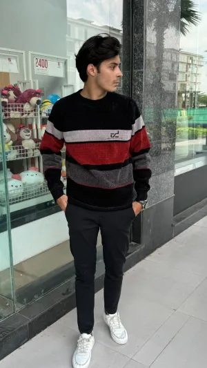 Mens imported red and gray lining sweater