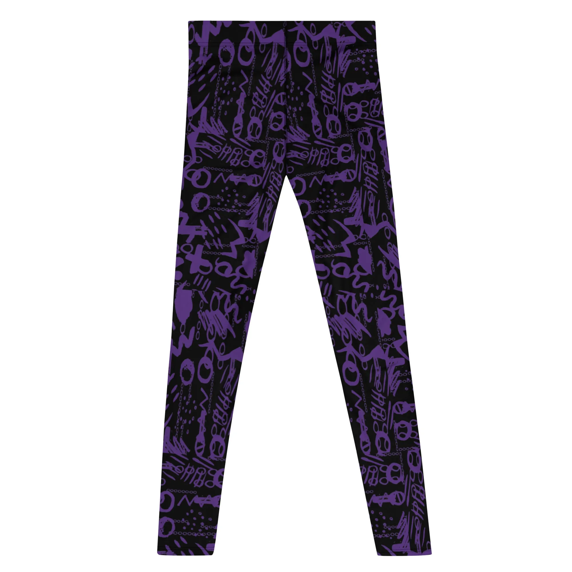 Men's Leggings, Purple, Black