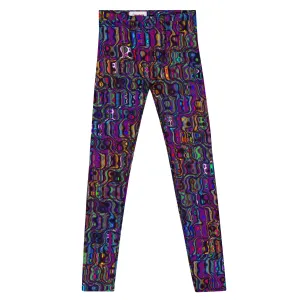 Men's Leggings, Purple Lacquer, Rave Pants, Festival Tights, Gym Leggings, Wrestling Tights, Printed Leggings, Yoga Leggings