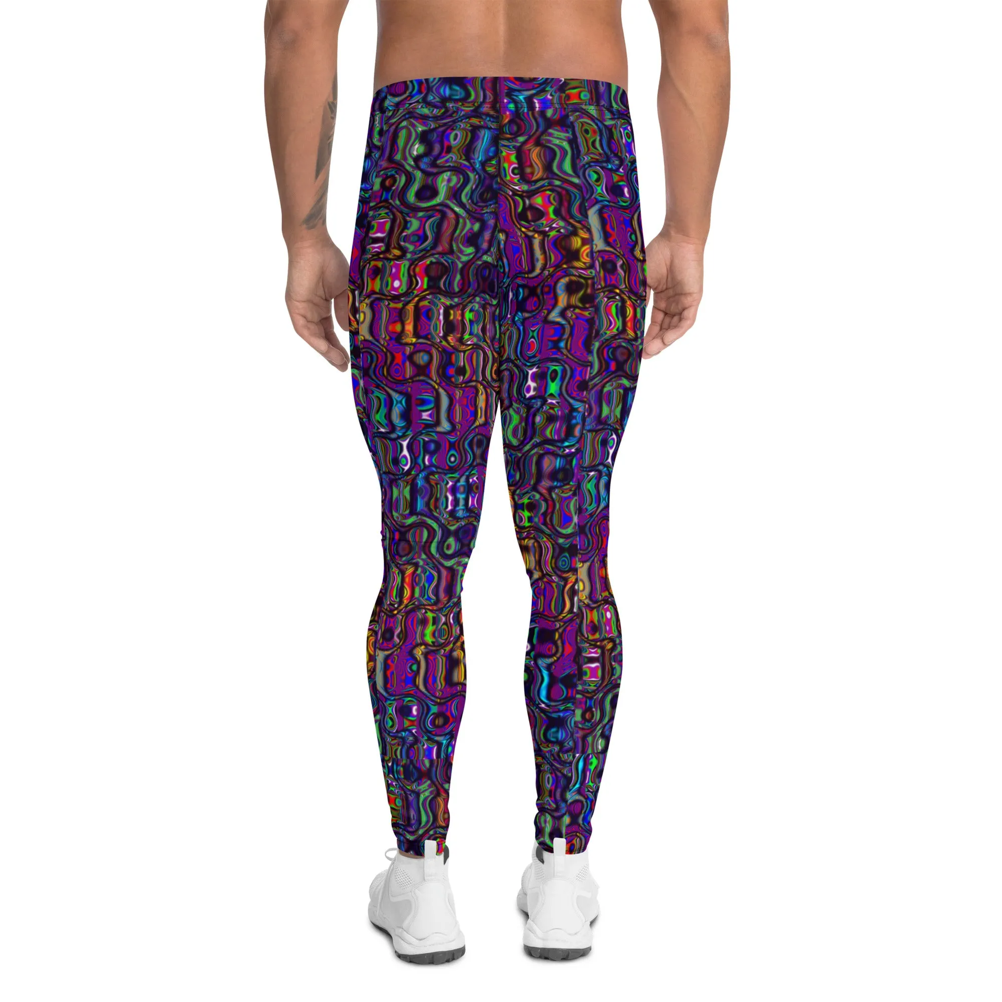 Men's Leggings, Purple Lacquer, Rave Pants, Festival Tights, Gym Leggings, Wrestling Tights, Printed Leggings, Yoga Leggings