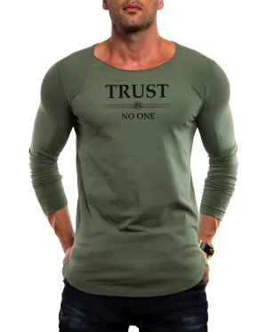 Mens Long Sleeve T-shirt "TRUST NO ONE" MD976