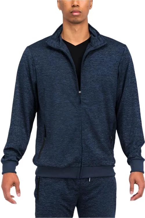 Mens Speckled Performance Jacket Zipper Front