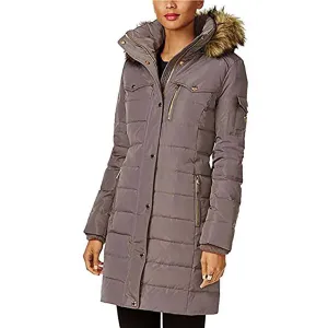 MICHAEL Michael Kors Women's Down Winter Coat with Faux Fur Hood