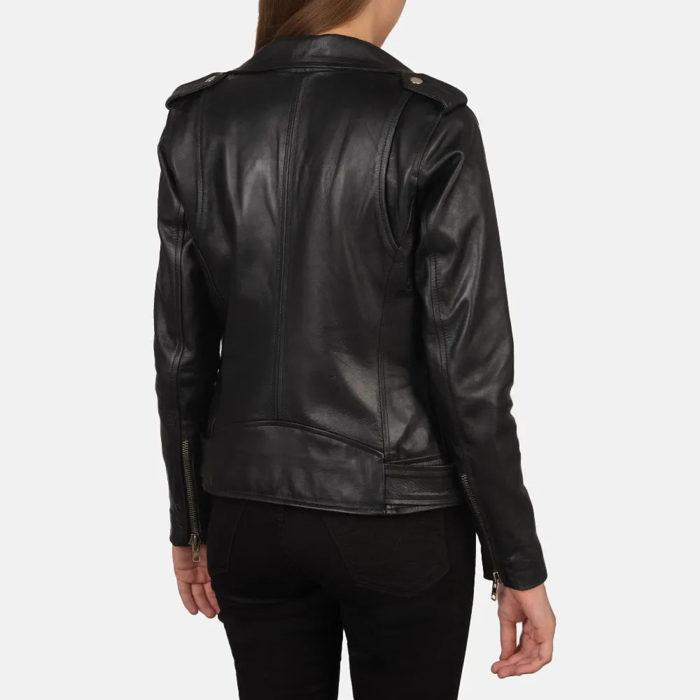 Michelle Black Women Leather Jacket