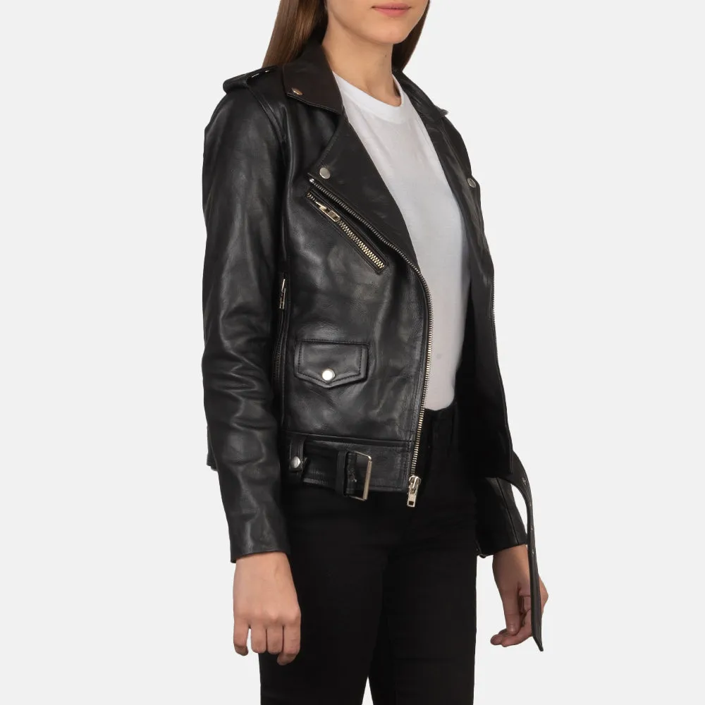 Michelle Black Women Leather Jacket