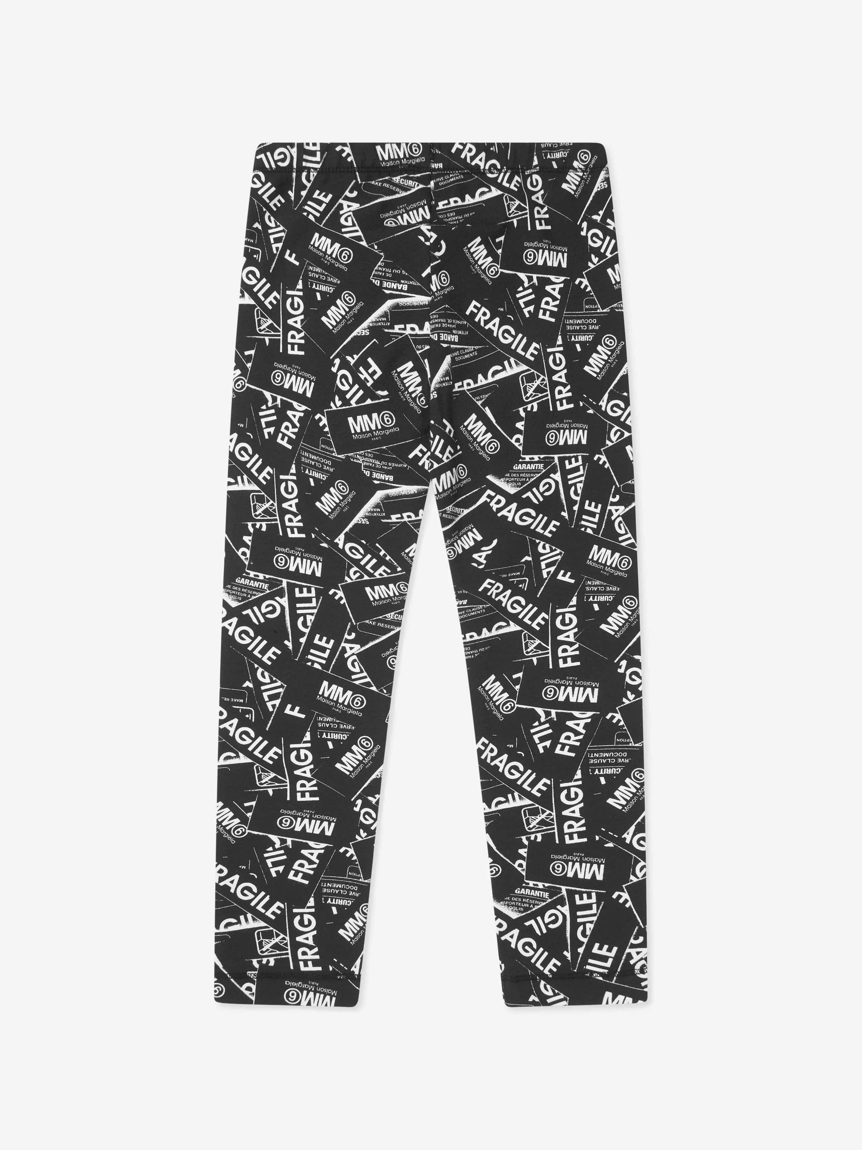 MM6 Maison Margiela Kids Fragile Logo Print Leggings