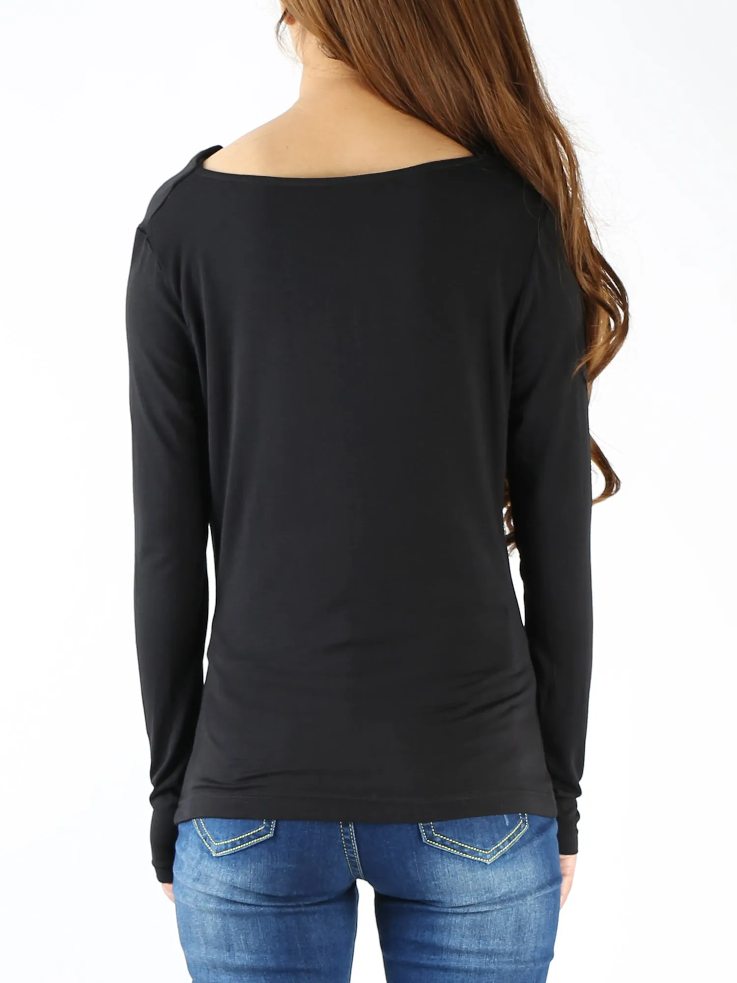 modal top/modal Cotton draping long sleeve T-shirt/soft cotton shirt(Y1802)