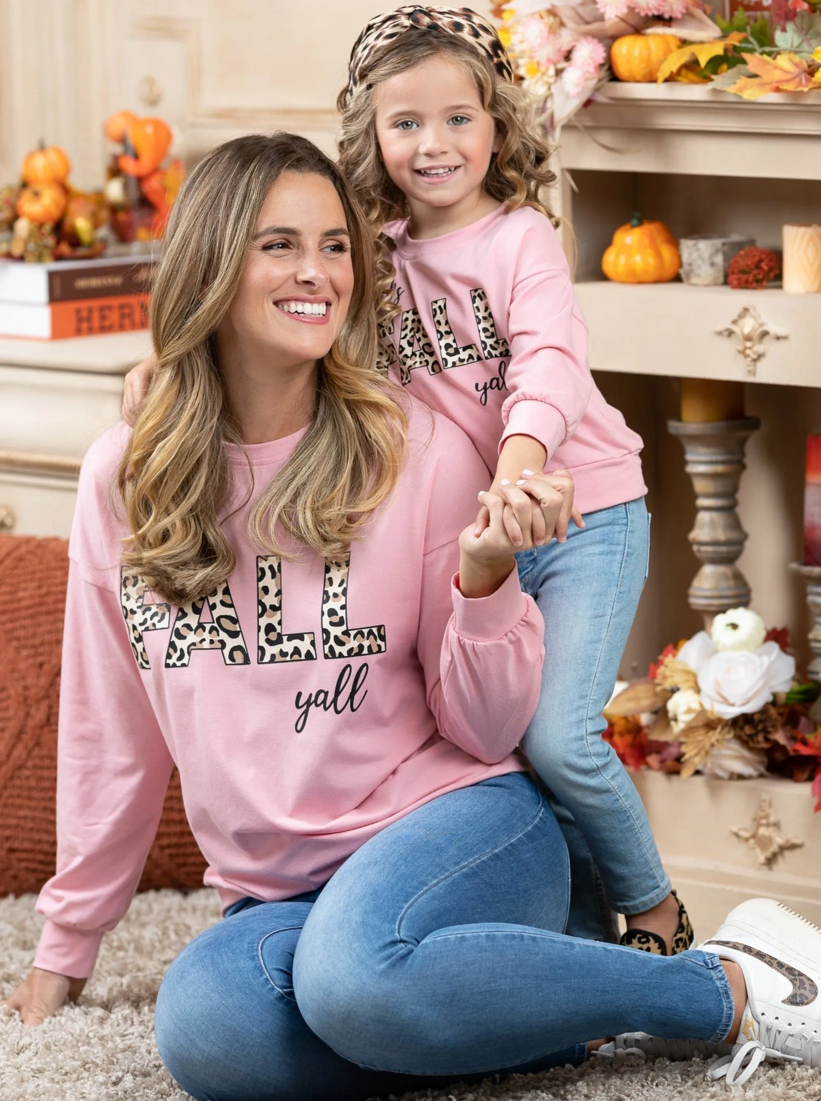 Mommy and Me Fall Y'all Long Sleeve Top