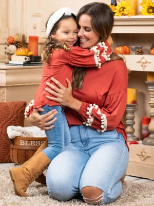 Mommy and Me Tassel Puff Sleeve Top