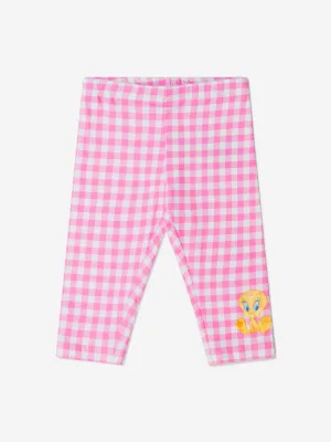 Monnalisa Baby Girls Cotton Gingham Tweety Leggings