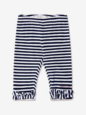 Monnalisa Baby Girls Striped Leggings in Navy