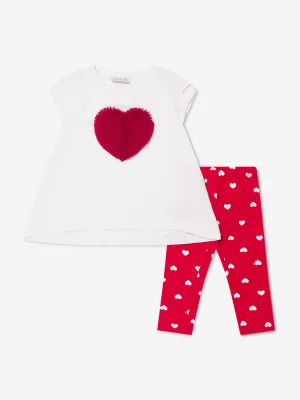 Monnalisa Girls Cotton Top And Leggings Set