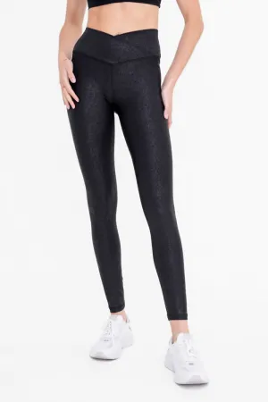 Mono B Leather Look Crossover Leggings