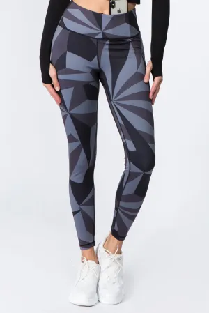 Monochrome Geometric Graphic Active Leggings