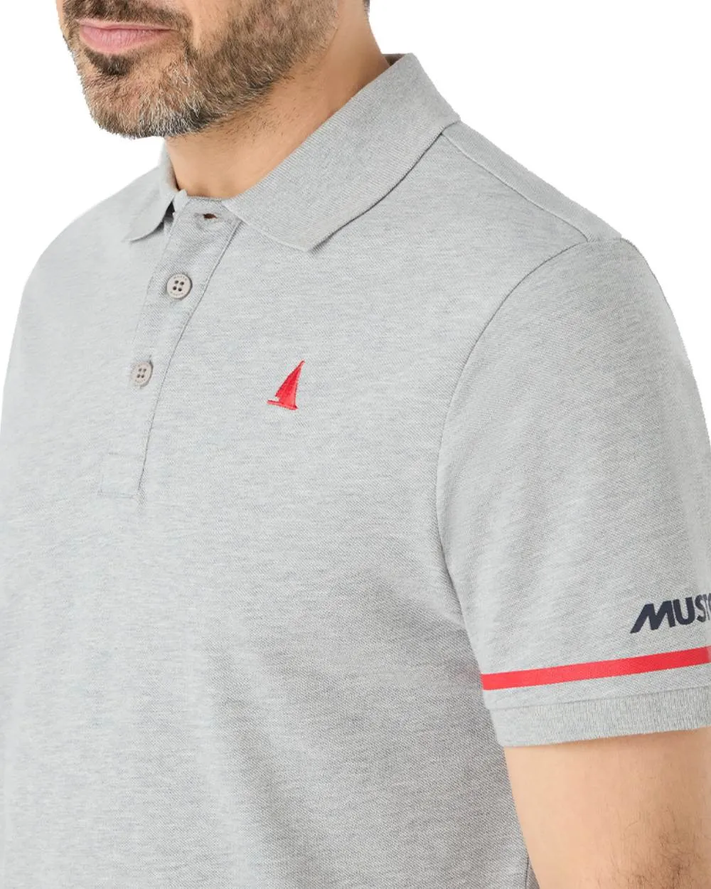 Musto Mens Red Yacht Short Sleeve Polo Shirt