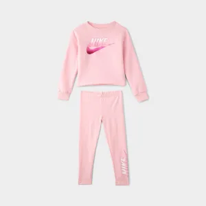 Nike Child Girls' Fade Logo Crewneck Set / Light Pink