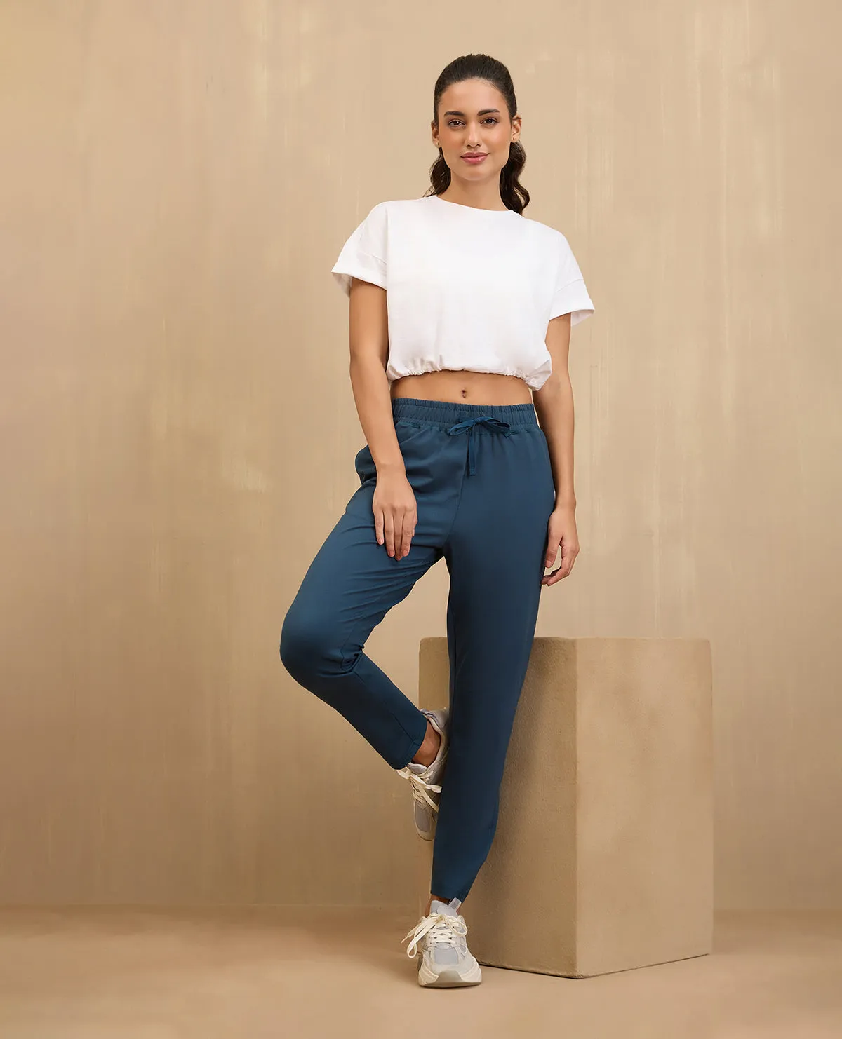 NYKD By Nykaa Cotton Comfort Pants-NYAT502-Blue