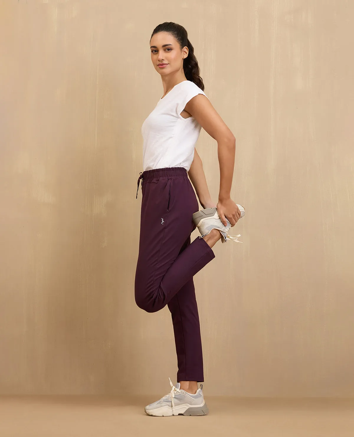 NYKD By Nykaa Cotton Comfort Pants-NYAT502-Grape