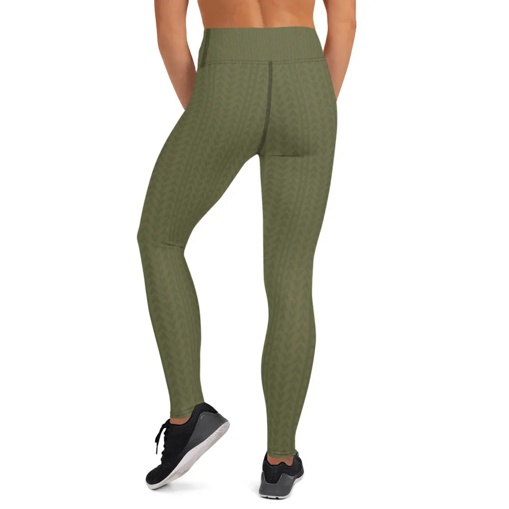 Olive Green High Waist Leggings