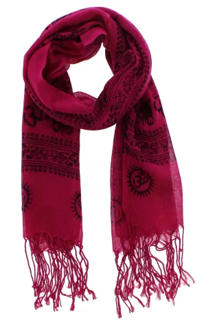 Om Sign Scarf with Tassels